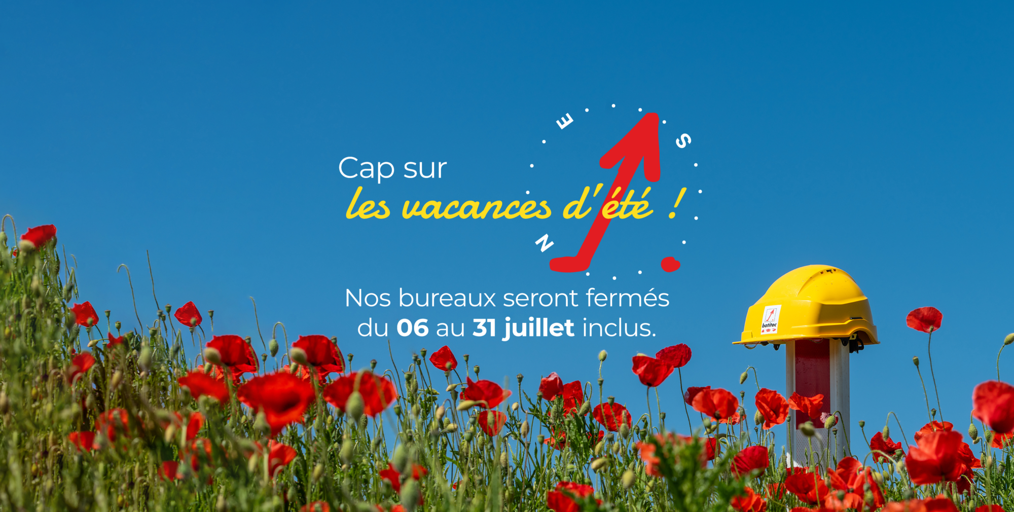 Batitec annonce congés été 2026 banner website 2
